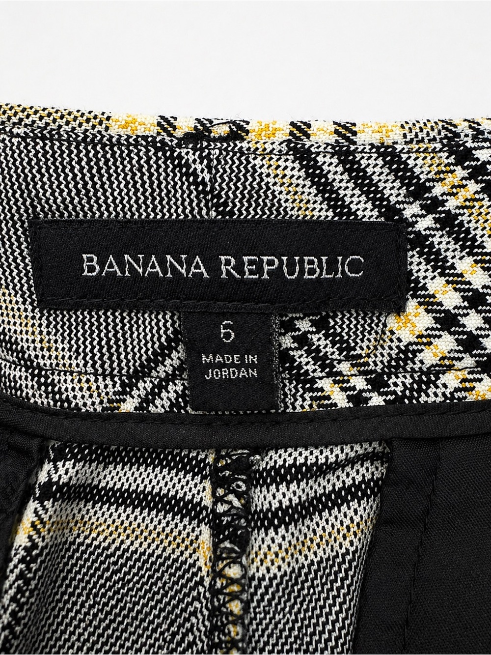 Banana Republic Plaid Cropped Wide-Leg Trousers in Tan and Gray - Picture 5 of 6